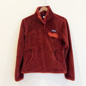 Patagonia Jacket Women Re-Tool Snap-T Fleece Pullover Small Red Thermal Polartec